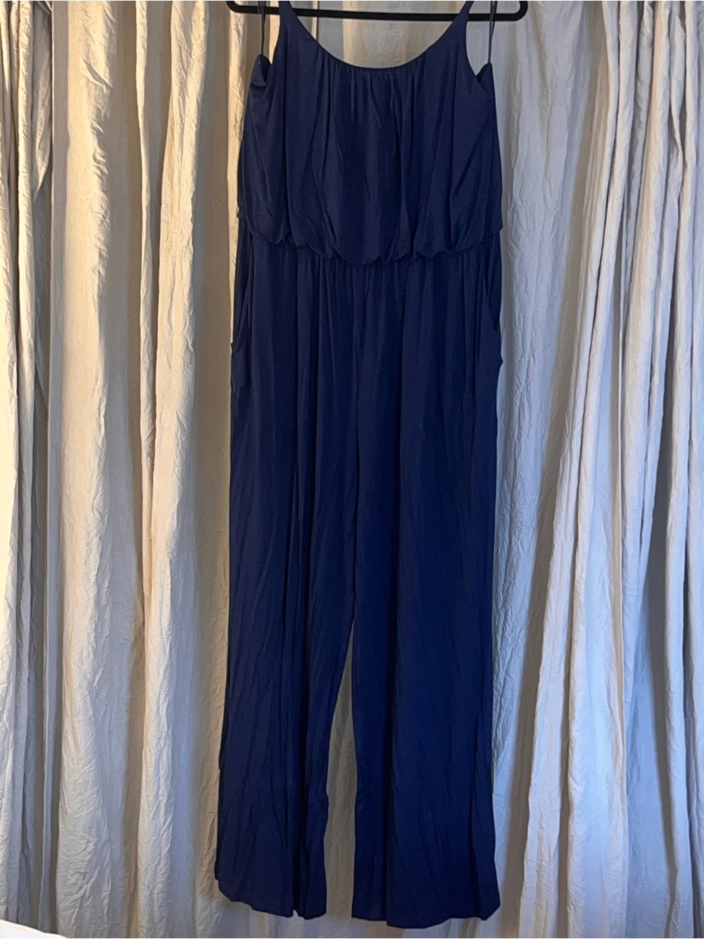 Kaileigh Navy Sleeveless Wide-Leg Jumpsuit